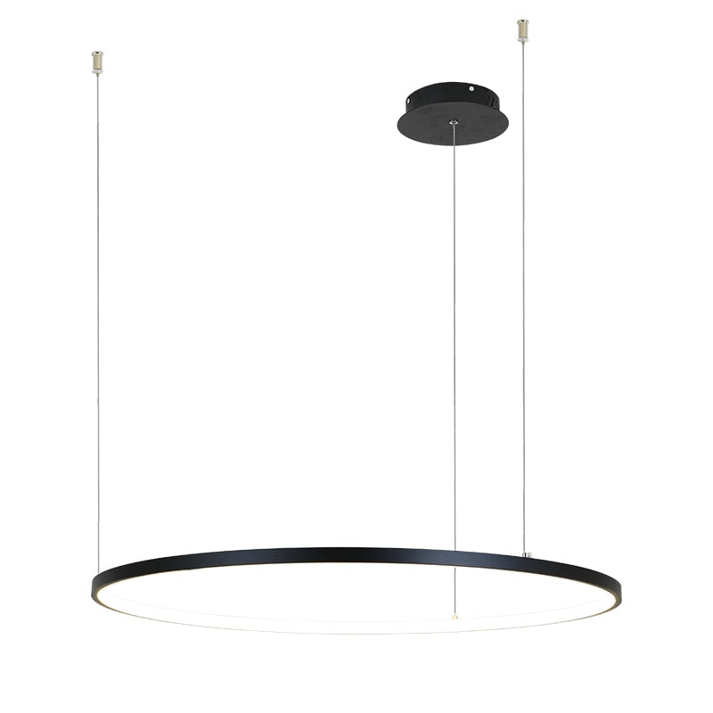 Modern Led Chandelier Ring Lights - BLACK