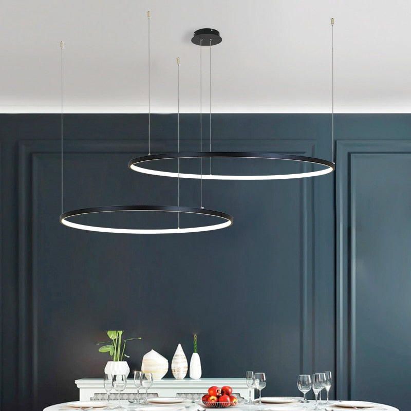 Modern Led Chandelier Ring Lights - GOLDEN