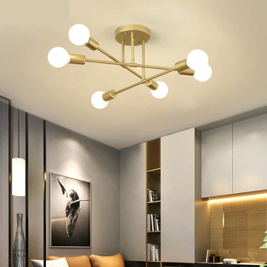 Chandelier Nordic Semi Embedded Ceiling Lamp